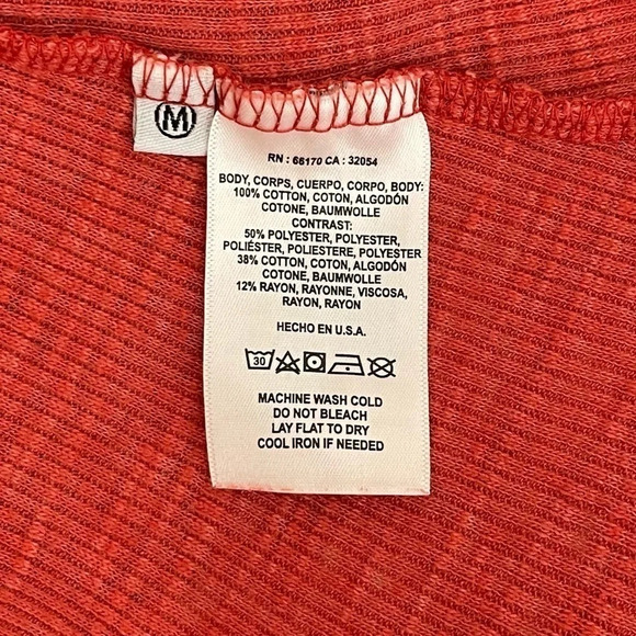 Anthropologie T.la Short Sleeve Top Medium Contrasting Side Panels Orange Red - Picture 7 of 7